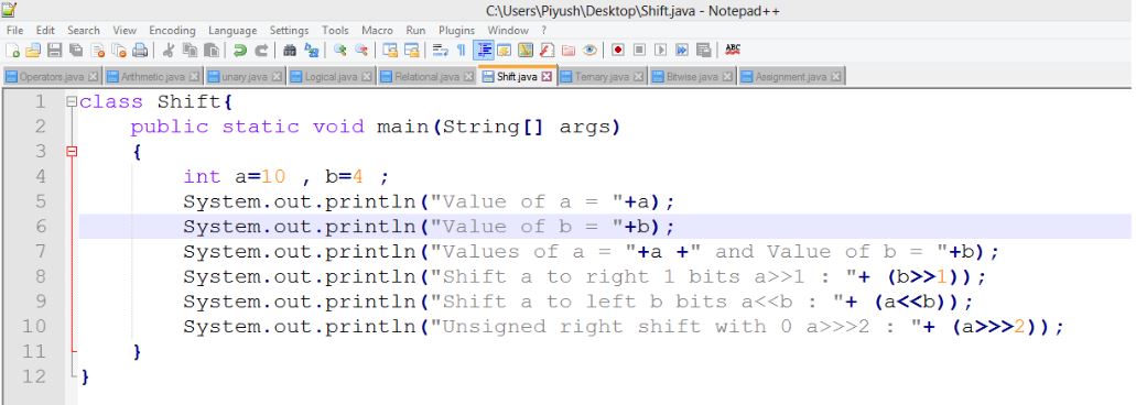 Shift Operators : Example
