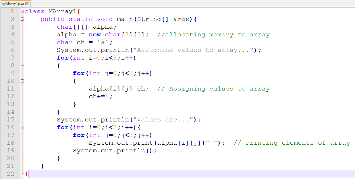 Multi-Dimensional Array : Example